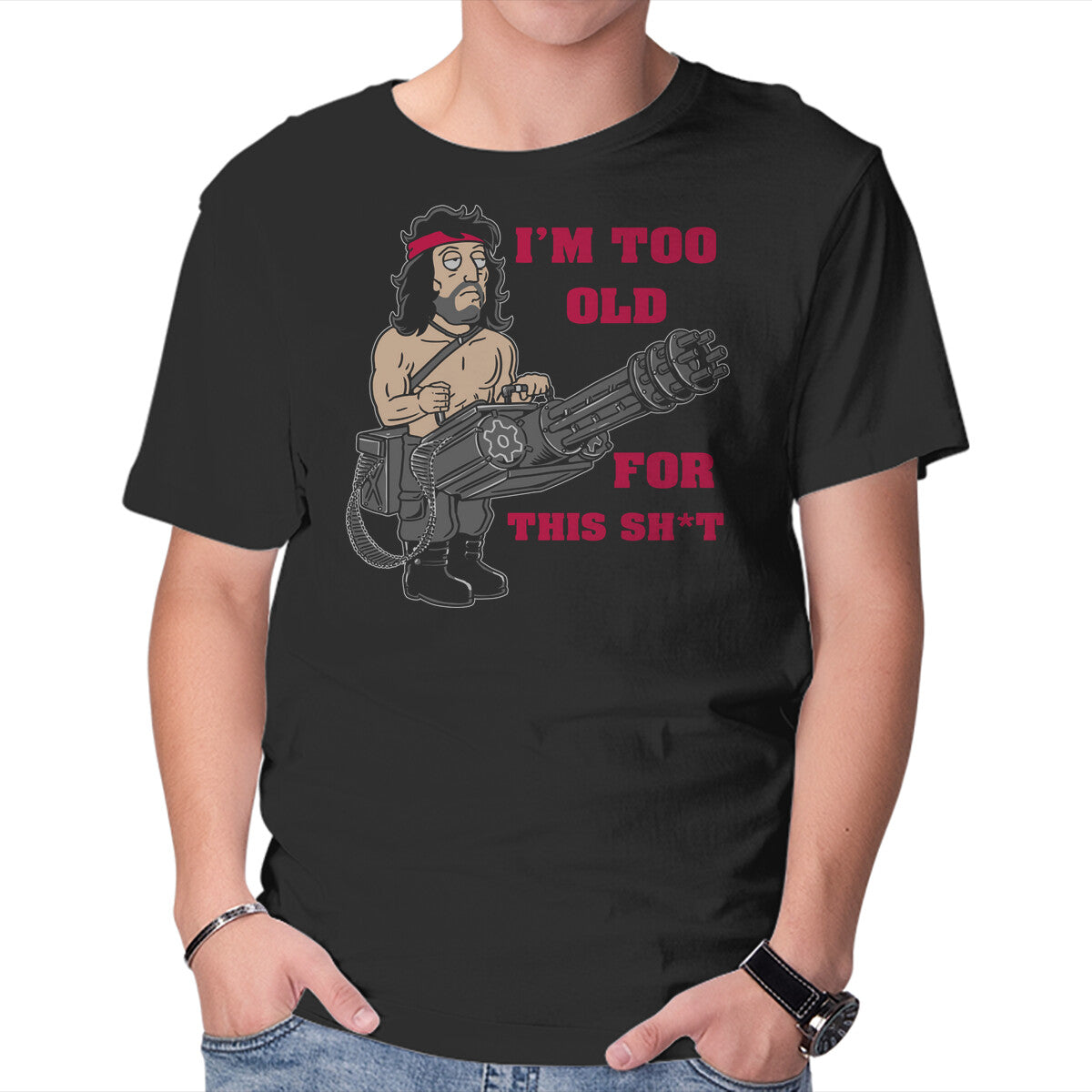 Unisex Crew Neck T-Shirt I m Too Old Graphic Short Sleeve Casual Tee S