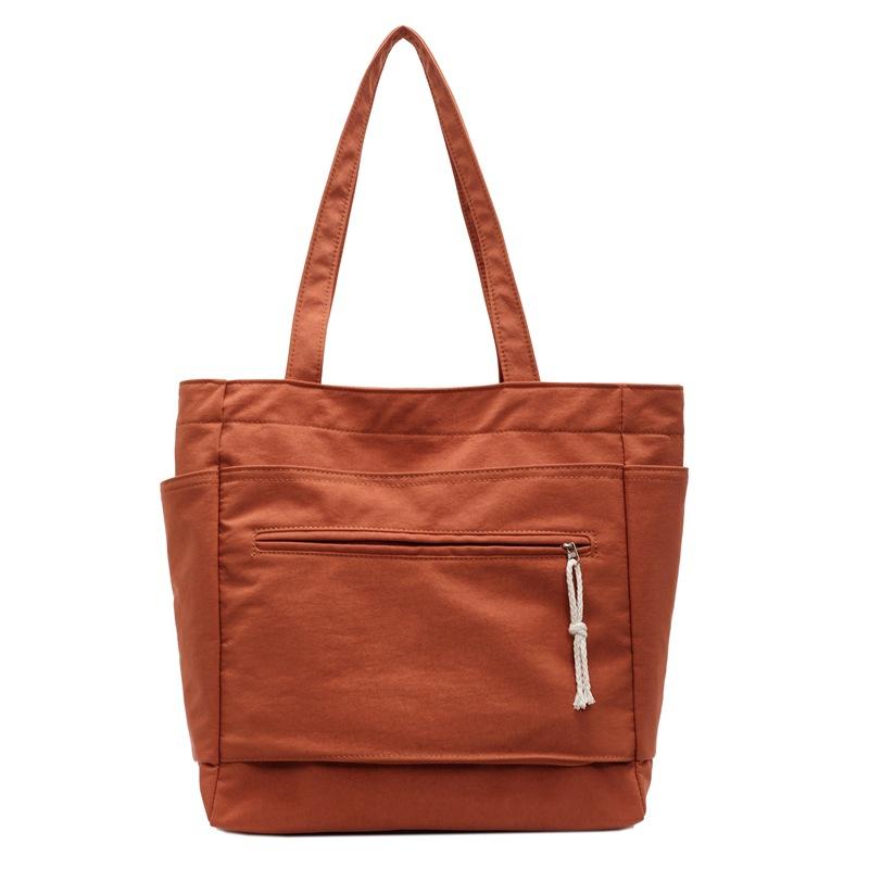 

Новая модная холщовая сумка через плечо для бизнеса и поездок, большой вместимости, однотонная, с мягкой поверхностью оранжевый