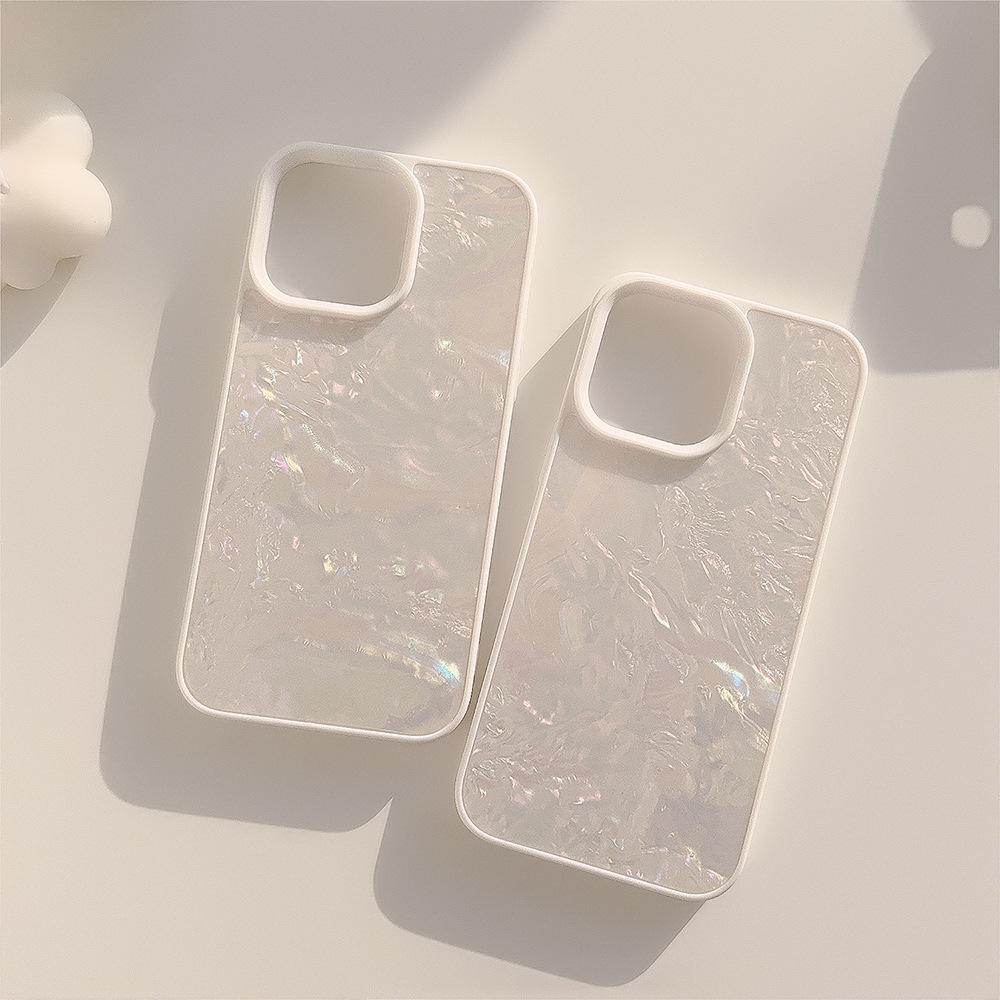 

White Mother-of-pearl Texture for IPhone16 for Apple 15 Mobile Phone Case 11 High-end Sense 12 for 17promax Dreamy Hard 11 6.1