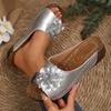 Fashion Women Slippers Summer Casual Peep Toe Comfortable Shoes Woven Flower Wedge Sandals Outdoor Sports Beach Slippers Slides Women