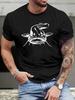 Catfish Print Tshirt Mens Tshirt Summer Casual Shortsleeved Tshirt