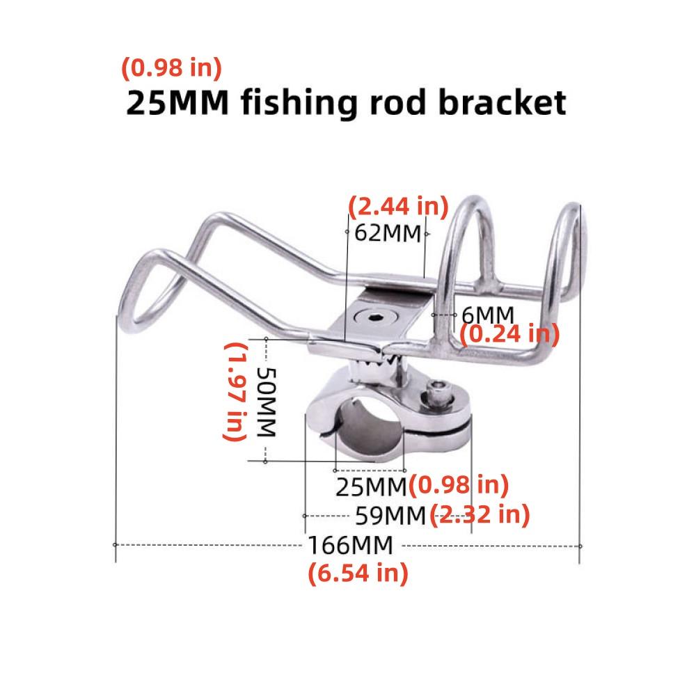 

Держатели для удочек из нержавеющей стали 316, крепление на рельсе, держатель для удочек для рыбалки на лодке, каяке, морском судне 25mm