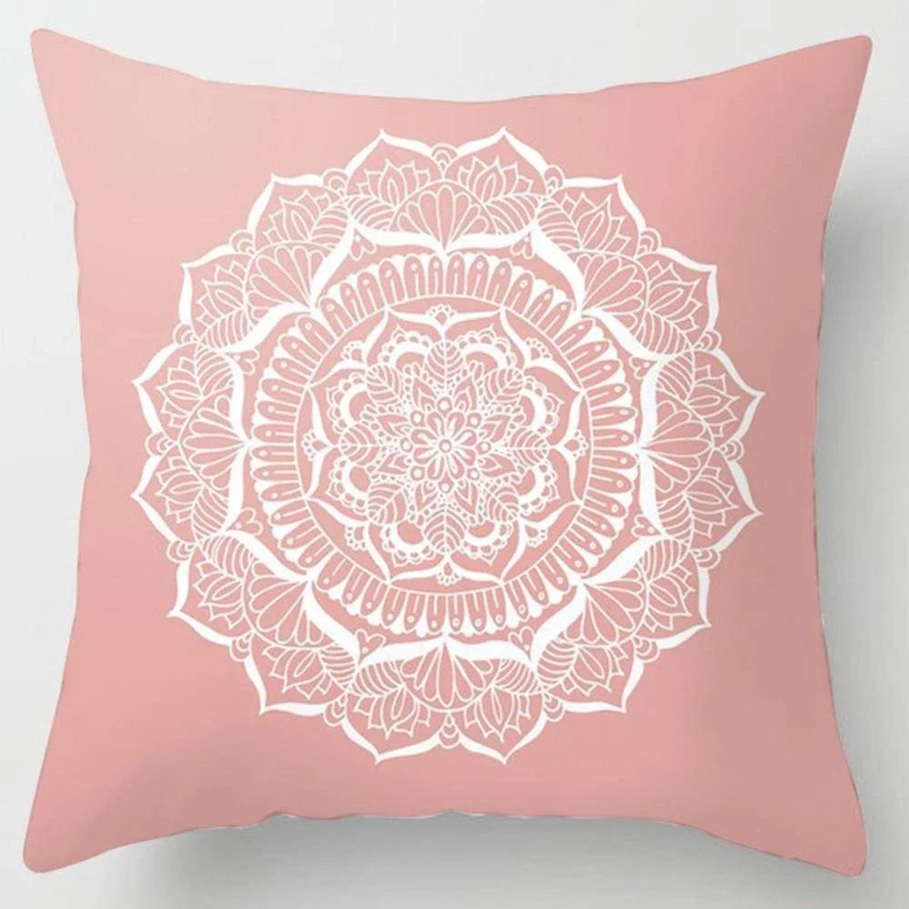 Modern Pink Pillow Case Polyester Peachskin Soft Cushion Cover Car Sofa Bedroom Living Room Fashion Home Decorative Pillowcase