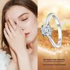 Sterling Silver Six-Prong Moissanite Ring: Non-Fading 925 Silver Pinky Ring for Men & Women, 18K Gold Accents