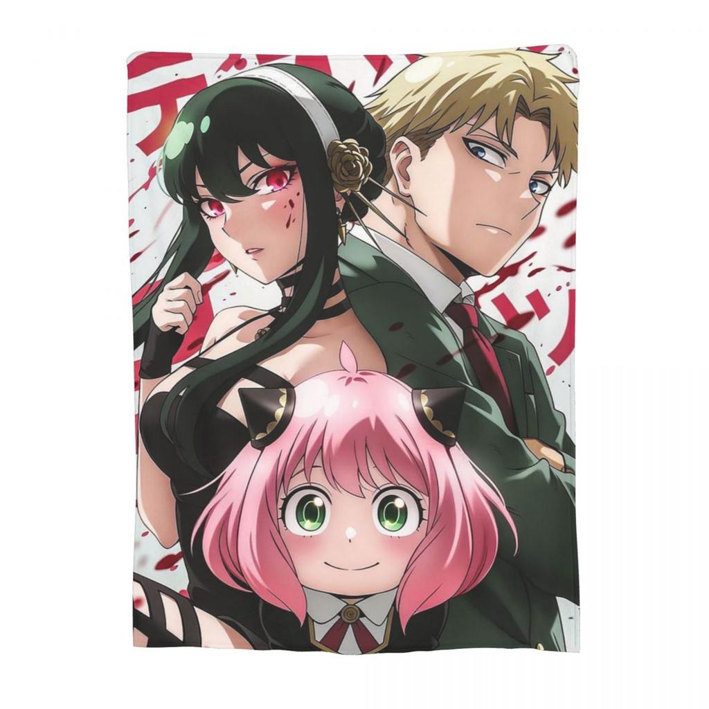 Spy X Family Cartoon Kawaii Anya Anime Decken Weiche Warme Flanell Überwurfdecke Abdeckung für Wohnzimmer Picknick Reisen Zuhause Sofa