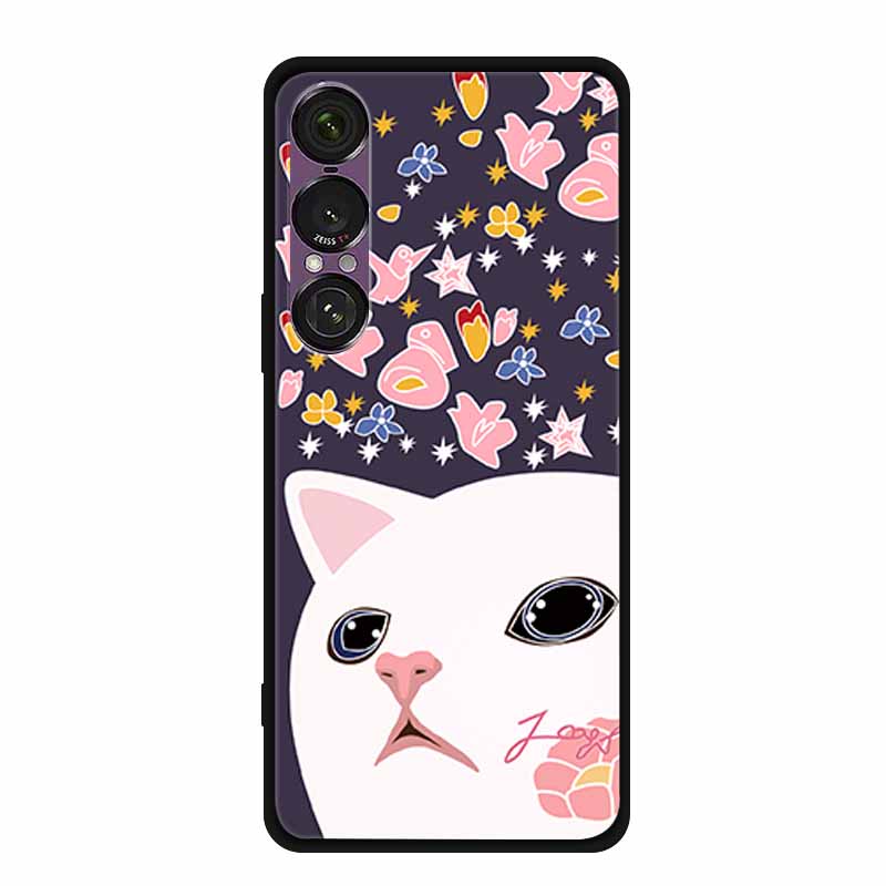 

For Sony Xperia 1 VII VI V IV II III Case Soft Silicone Bumper 3D Flowers Emboss Phone Cases for Sony Xperia 1 VII Back Covers Sony Xperia1 III