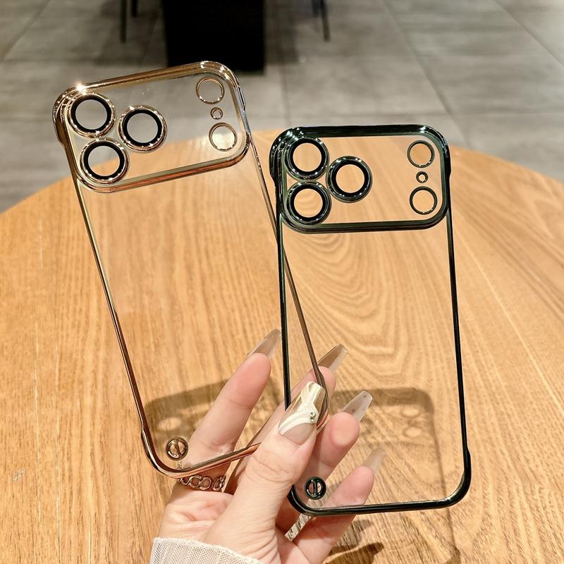 Coque Ultra Mince Transparente Semi-enveloppante Pour iPhone 17 Air 16 15 14 Plus 13 11 12 16 17 Pro Max Housse de Protection en Verre pour Appareil Photo