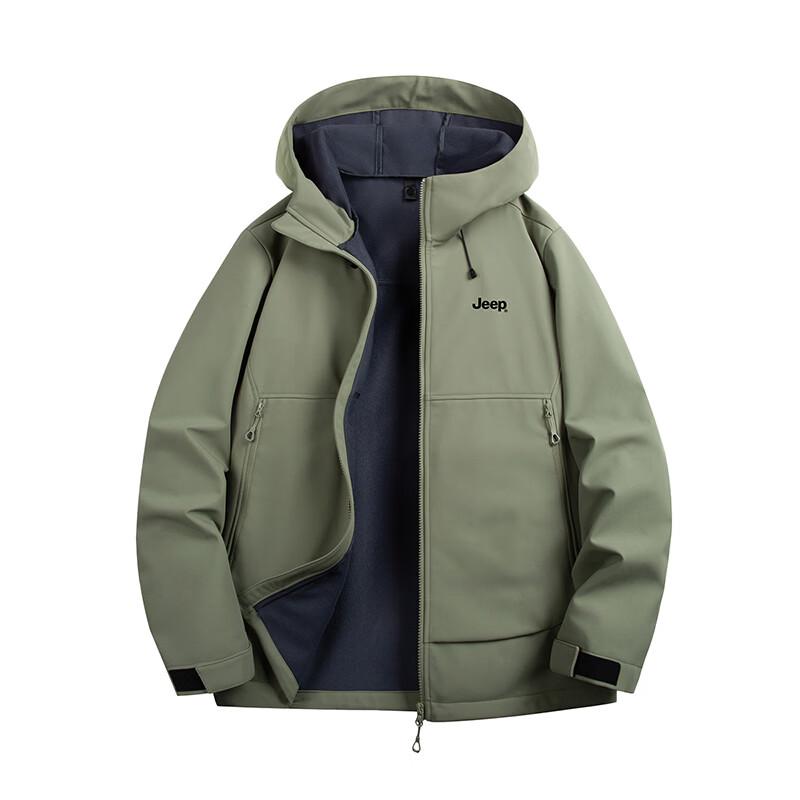 JEEP Unisex Hooded Fleece-Lined Windbreaker Jacket