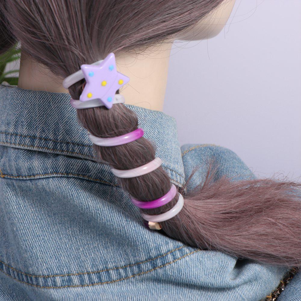 Elastic Telephone Line Hair Rope Candy Color Spiral Coil Hair Rope Fashion Rainbow Hair Ring Daily