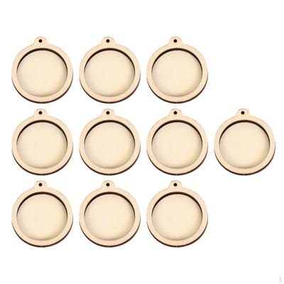10 stuks Mini borduurringen Frame Frames Houten display voor bedelhangers