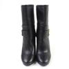 Great LOUIS VUITTON Booties Buckle wedge leather short boots black leather 35 Used
