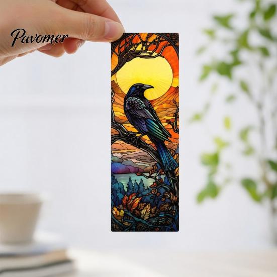 Wear-resistant Bookmark Stained Glass Flower Bookmark, Floral Acrylic Suncatcher Unique Shape Plant Book Page Marker, Gifts for Bookish, Women