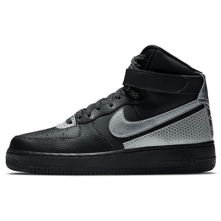 

Черные мужские кроссовки Nike 3M x Air Force 1 серебристо-белые CU4159-001