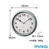 MAG Felio Wall Step Second Nighttime Second Hand Panna FEW183 Noah Precision Clock, Analog, Radio-Controlled, Hand, Stop, Green, GR,