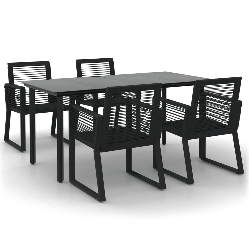 Vidaxl 5-Częściowy Zestaw Mebli Ogrodowych, Czarny, Rattan Pvc