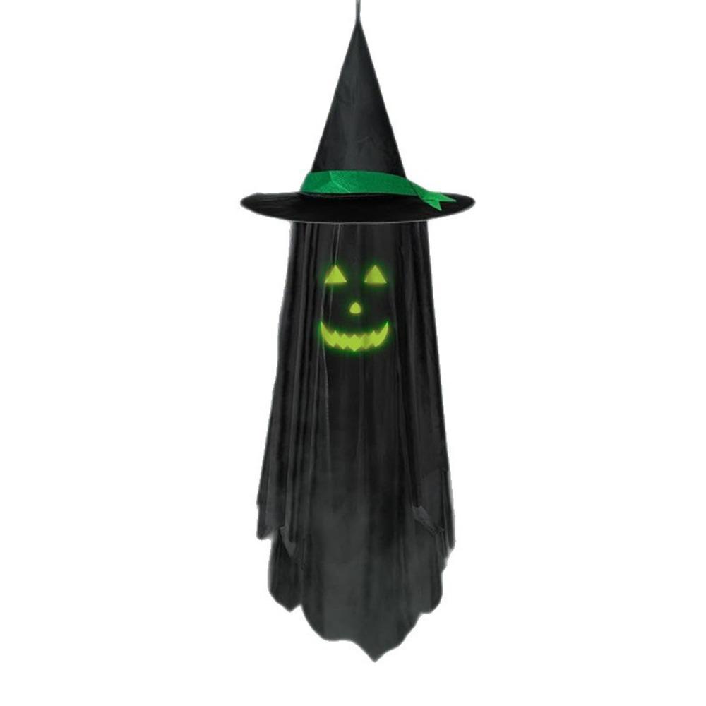 Spooky Halloween Wizard s Hat Ghost Luminous Yard Hanging Ghost Decoration Outdoor Style A