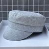 High Waist And Short Edge Show The Face Small Spring And Summer Breathable Imitation Cotton And Linen Flat Top Hat Men'S And Women'S Beret Cotton