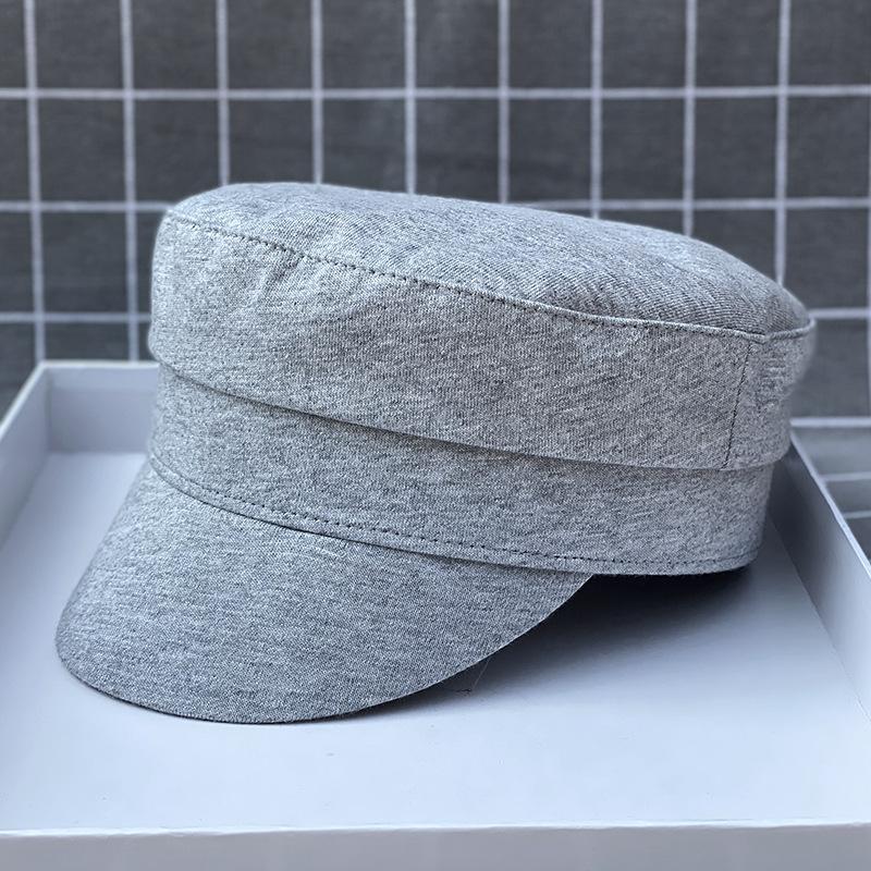 High Waist And Short Edge Show The Face Small Spring And Summer Breathable Imitation Cotton And Linen Flat Top Hat Men'S And Women'S Beret Cotton