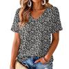 Camicetta da Donna con Scollo a V, Manica Corta, Stampa, Leggera, per Uso Casual Estivo