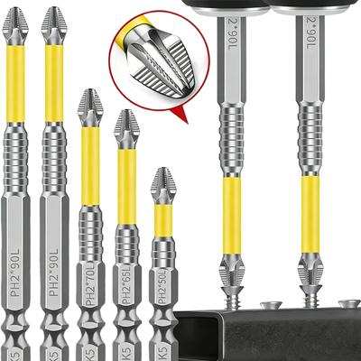 Non-slip Magnetic Batch Head Cross Head Hardness Screwdriver Drill Bit Impact Driver Bits Screw Hand Tools 25/50/65/70/90/150mm