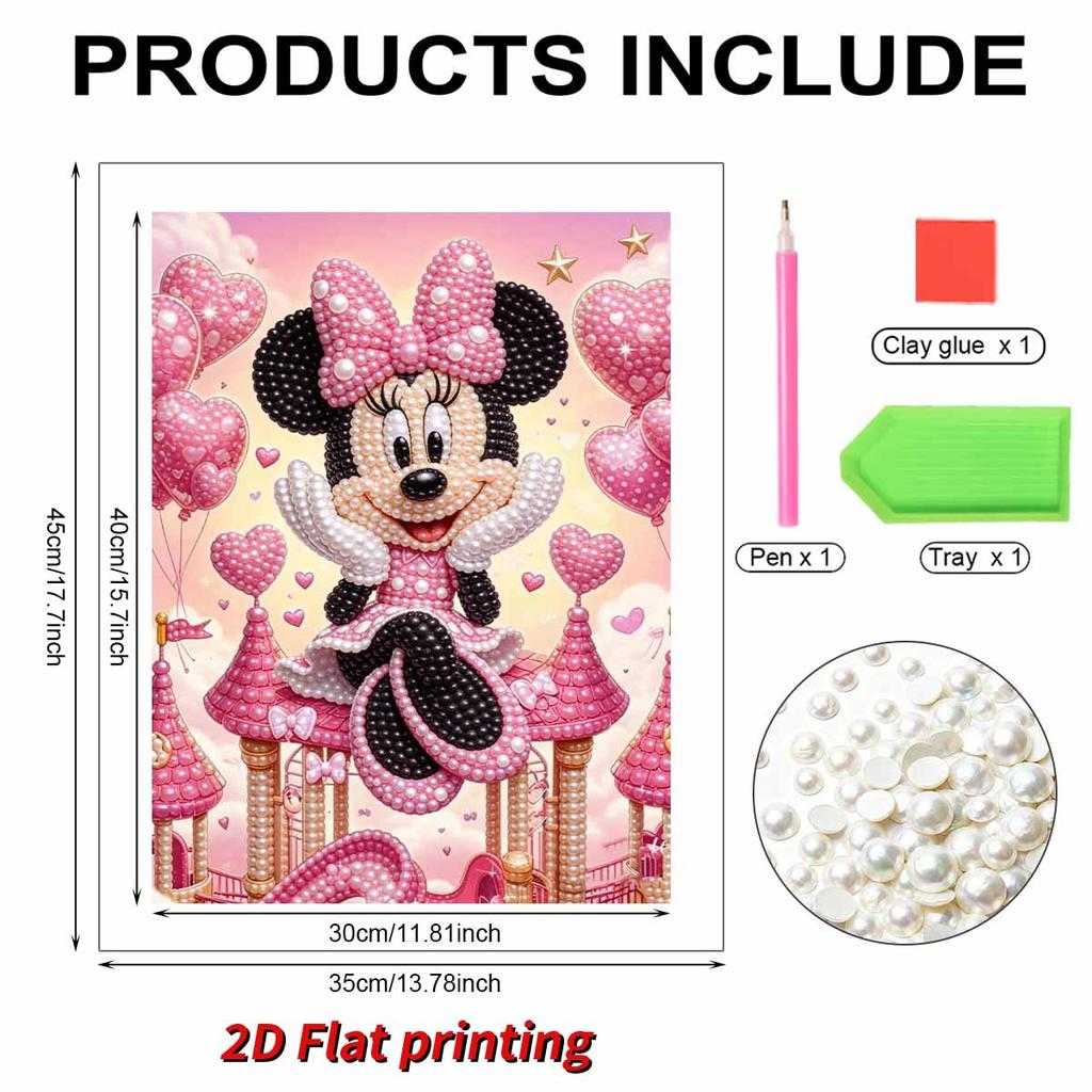Disney Pearl Painting Minnie Castle Art Set These Handmade Pearl Art Paintings for Wall Decoration Make Wonderful Gifts for Home or Office Decoration