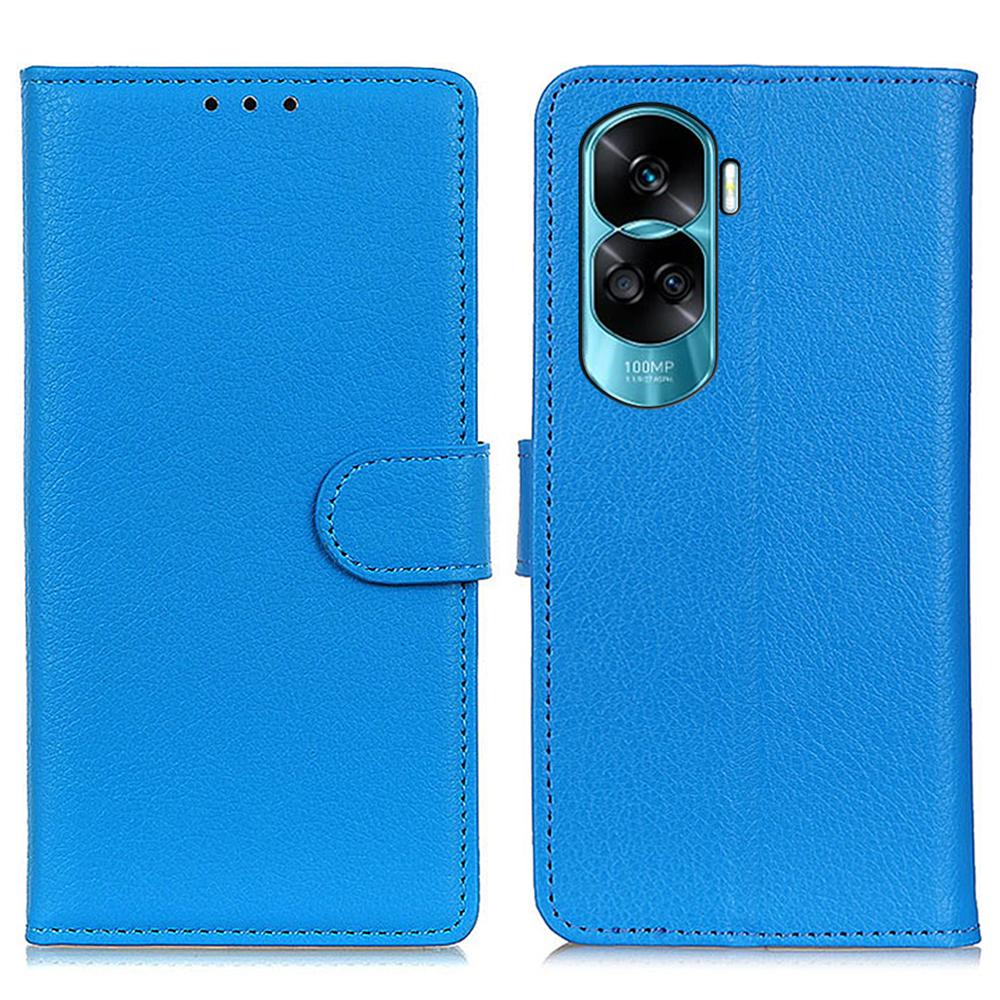 

For Honor 90 Lite 5G/X50i 5G Flip Phone Cover Stand Wallet PU Leather Protective Phone Case Blue