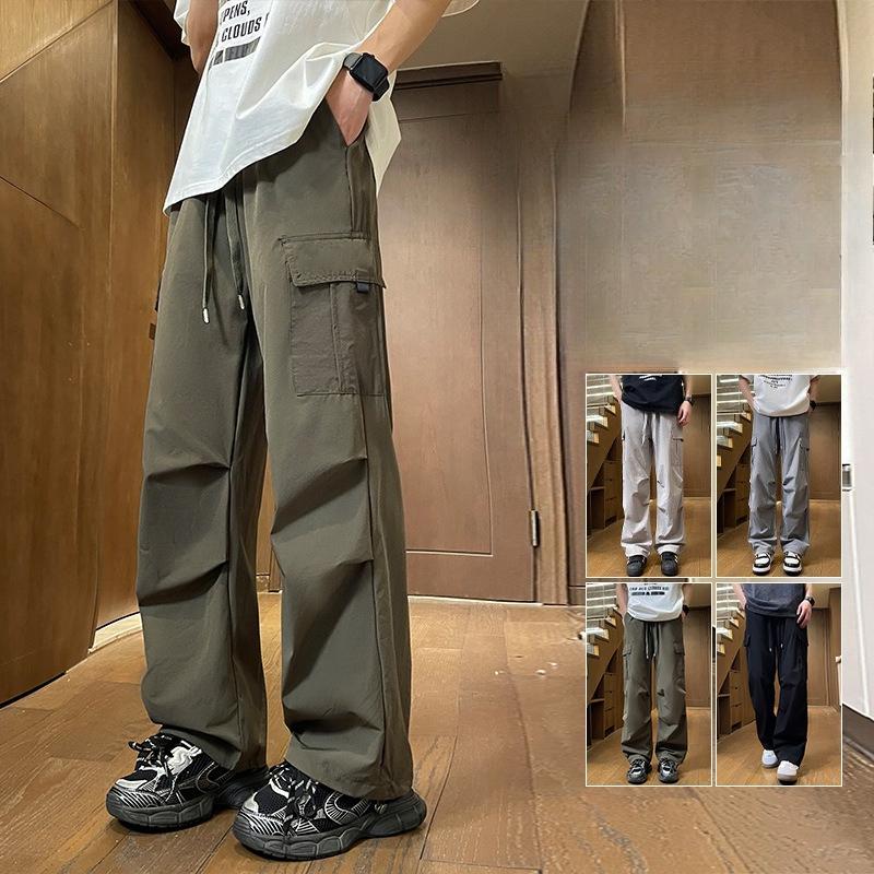 American Retro Drape Casual Pants for Men, Straight-leg Loose, Sporty, Fashionable and High-end Workwear Trousers