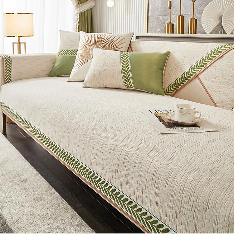 Four Seasons Universal Chenille Leaf Edge Sofa Cover Sofas Protective Cover Anti-slip Couch Cushion for Living Room Home Decor