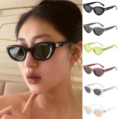 Cat Eye Sunglasses Uv400 Women Fashion Unique Small Oval Sun Glasses Trendy New Cool Triangle Minimalist Design Eyewear