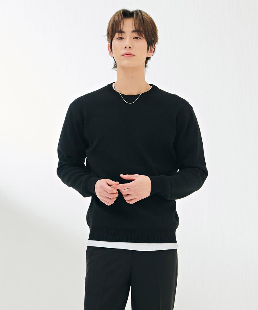 CHASECULT Men'S Modified Texture Round Sweater-Dark5211B03