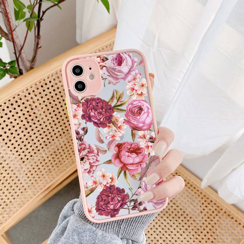 Fashion Flower Phone Case for iPhone 11 12 13 Mini Pro XS MAX 8 7 6 6S Plus X 5S SE 2020 XR Case