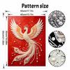 DIY Framed Pearl Painting Kit Red Phoenix Bird Pattern 3D Sparkling Bead Art Canvas Ready to Display Home Decor Gift Craft Wall Hanging Art