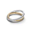 PAndora Crossover Beads And Pav  Double bAnd Ring 164827c01