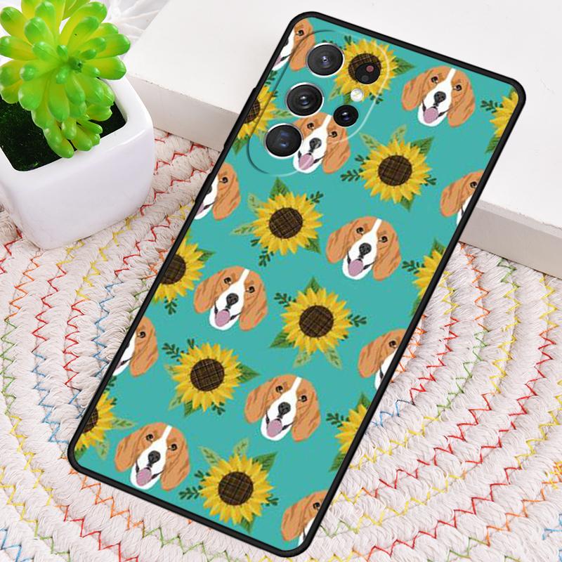 Beagle Floral Dog Phone Case for Samsung Galaxy note 10 pro S26 Ultra S23 S24 FE S25 S21 S22 PLUS shockproof Cove