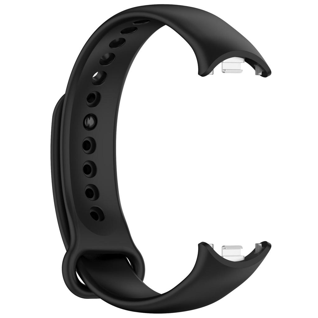 Compatible Strap for Xiaomi Mi Band 9 & 8 NFC Smart Sports Wristband - Silicone Metal Interface