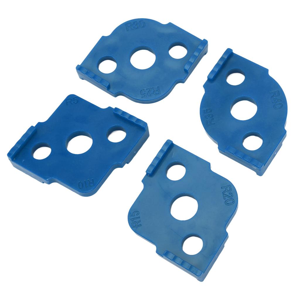 4PCS R Corner Templates Round Angle Radius Jig Routing Template ABS Woodworking Corner Locator Blue