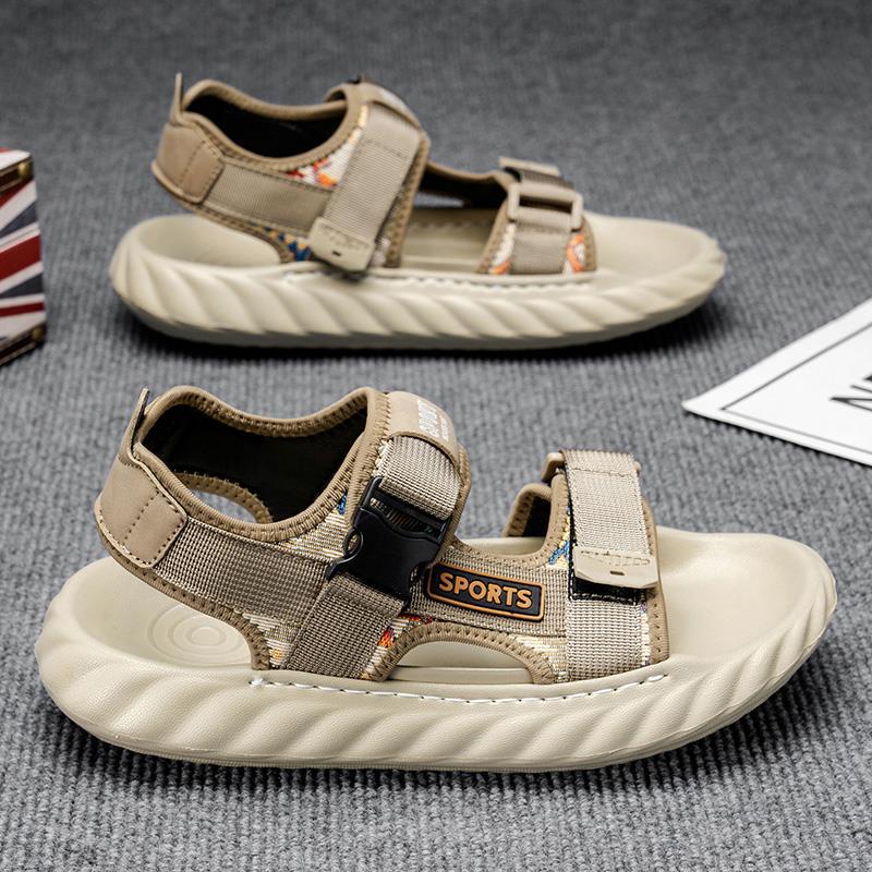 

Мужские сандалии 2025 новая летняя обувь нескользящие и износостойкие для вождения двойного назначения молодежные спортивные пляжные вьетнамки 44 хаки