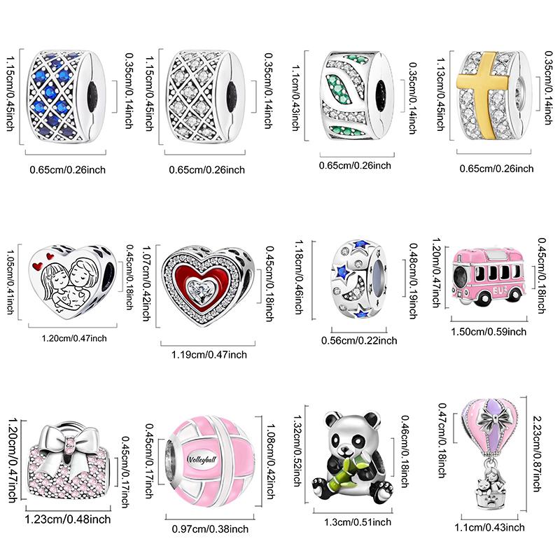 Copper Cute Panda Love Heart Little Girl Charms Beads Fit Diy Bracelet Bangle Making Gift Of High Quality Jewelry