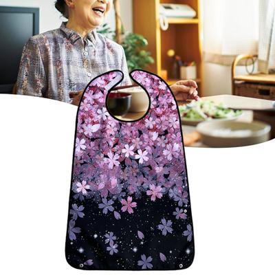 Yousheng Lätzchen für Erwachsene, verstellbar, wasserdicht, faltbar, Polyester, Esskleidung für ältere Menschen, Schutz des Speicheltuchs, täglicher Gebrauch