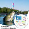 Fishing Advent Countdown Calendar 24 Days Christmas Countdown Calendar Fishing Tackle Lures Advent Holiday Angling Bait Kit For