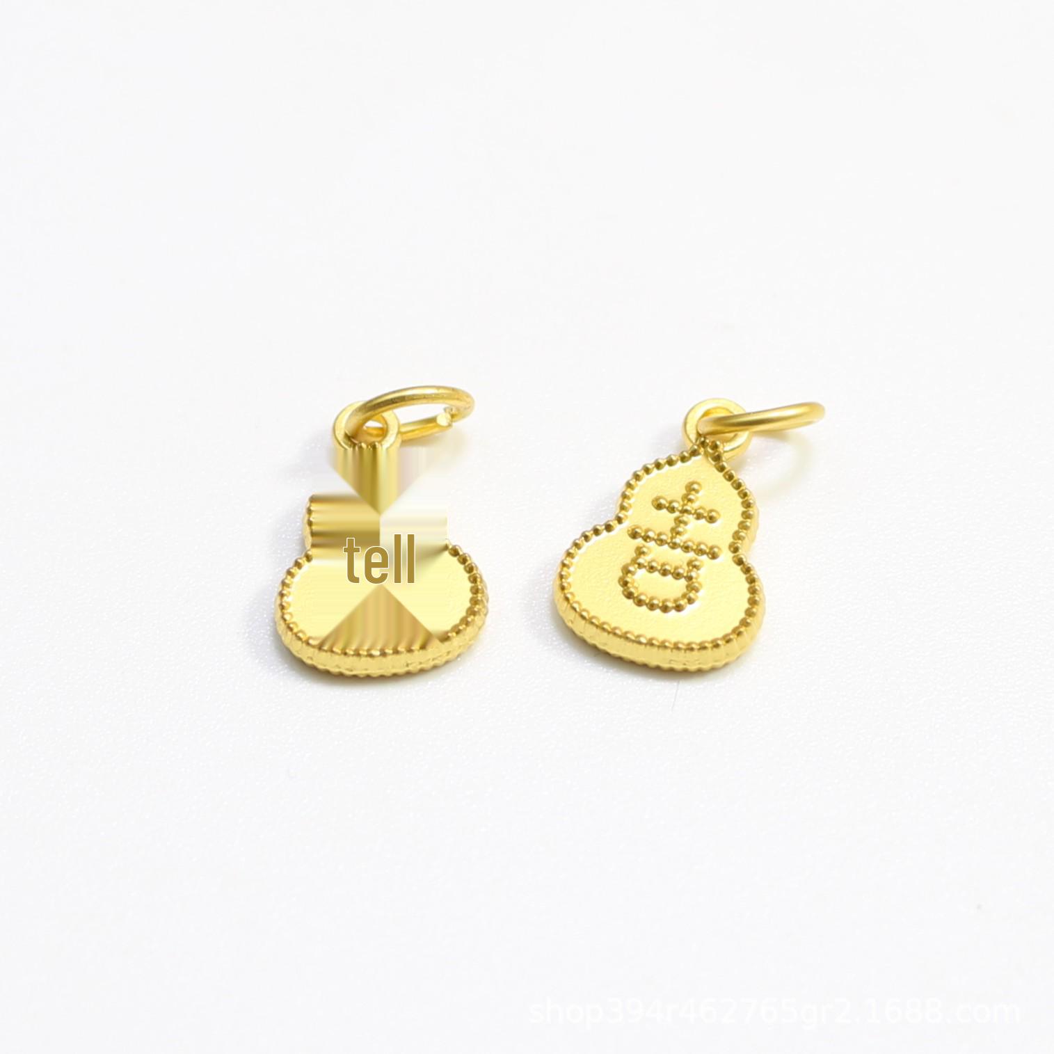 Golden Ping An Gourd Keychain  Car Pendant with Lotus Compass Design стиль 1