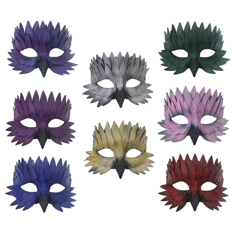 Colorful Feather Half Face Mask Realistic Costume Party Mask Christmas Party