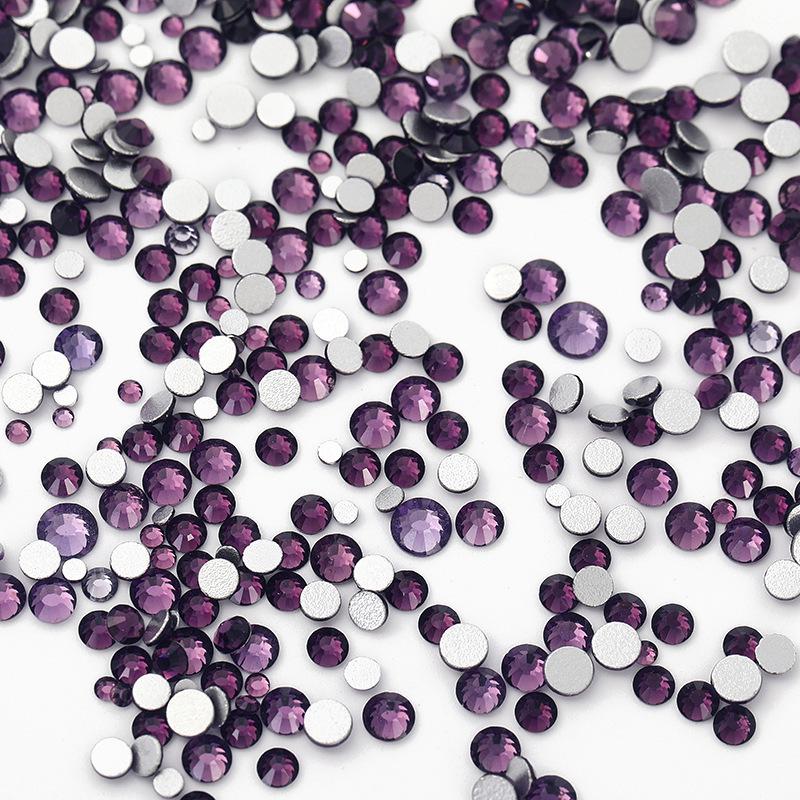 Nail Art Decorations: 1440 Mixed Crystal Glass Rhinestones, Colored Flat-Backed for DIY