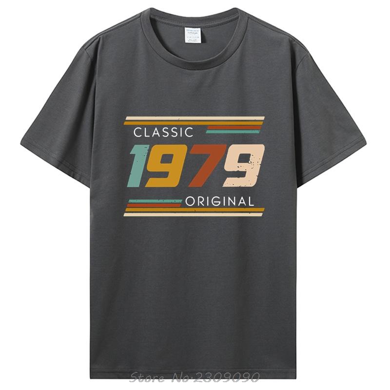 Graphic Streetwear Birthday Gifts Summer Style Cotton T-shirt Men Clothing Novelty Vintage Made In 1979 Fitness Tshirt Tees