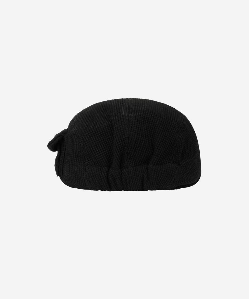 PROBLEMALLWAYS Logo Leather Patch Waffle Camp Cap Black