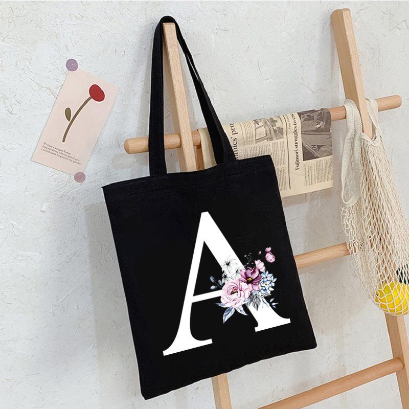 

24 буквы принт студенческая портативная холщовая сумка сумка-тоут большая вместимость новая сумка-мессенджер No Spec