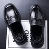 New Men's Leather Shoes Genuine Leather Cowhide One-pedal Loafers Business Leisure Middle-aged and Elderly Dad Shoes Wear-resistant and Non-slip 