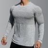 Men's Sport Long Sleeve Tops Quick Dry Fitness T-shirts Bodybuilding Gym Tees Casual Skinny Elastic Breathability Men Sportswear