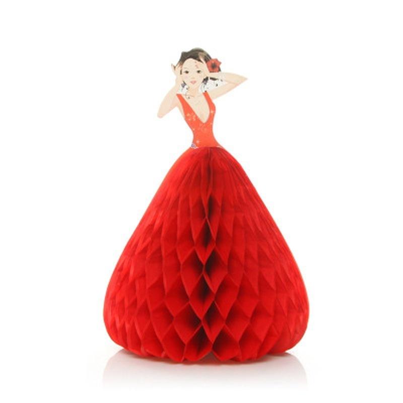 3D Wabenfaltung Teenager Mädchen Einladungskarten Können auf dem Tisch stehen Hochzeits- Geburtstagsfeierzubehör Th