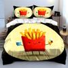 Tecknade Pommes Frites Glass Dekor Mjuk Bekväm Påslakan Sängkläder Set Inkluderat 1*Påslakan & 2*Örngott, Gåva